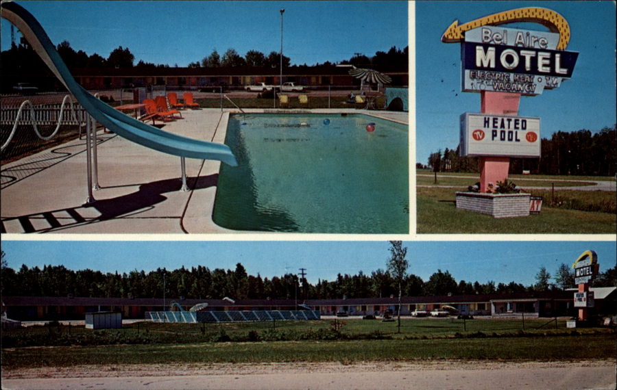 Bel-Aire Motel (Great Lakes Inn, Bel Aire Motel) - Vintage Postcard